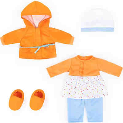 Puppenkleidung 38-42 cm, Outfit mit Jacke bunt