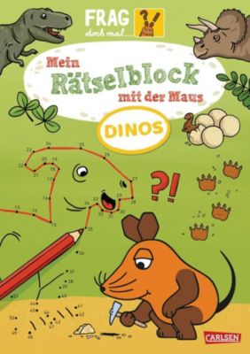 Image of Buch - Frag doch mal ... die Maus: Mein Rätselblock mit der Maus - Dinos