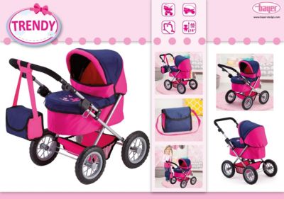 Bayer Design Mein erster Puppenwagen Trendy Pink-Blau 