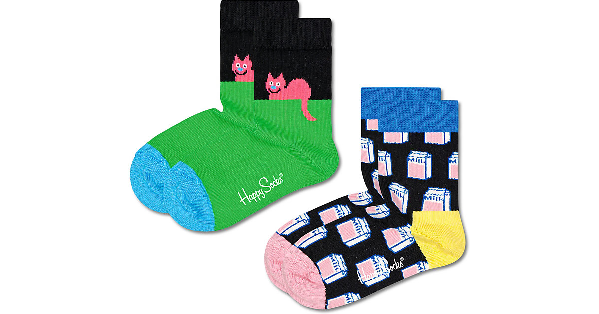 Kinder Socken CAT Doppelpack schwarz/grün Gr. 24-26