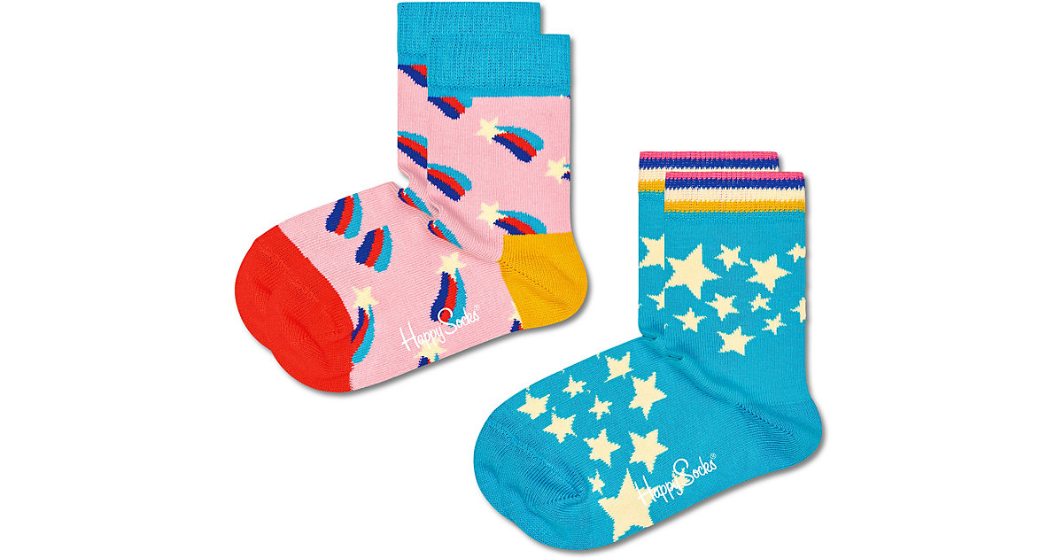 Socken SHOOTING STAR Doppelpack  rosa/blau Gr. 24-26 Mädchen Kleinkinder