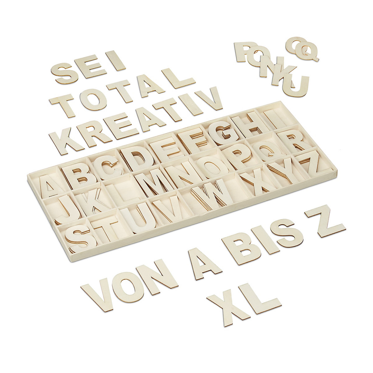 relaxdays XL Holzbuchstaben Set 104 tlg.