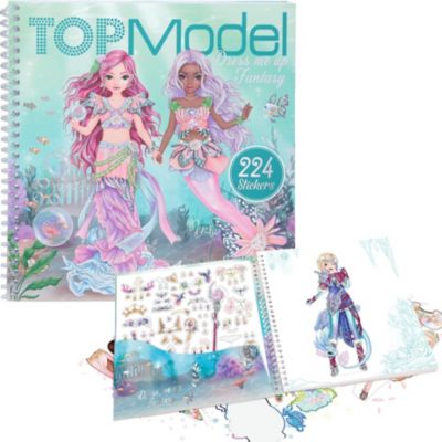 Depesche TOPModel Malbuch mit Stifte-Set Sticker Buntstifte Radierer für Mädchen 
