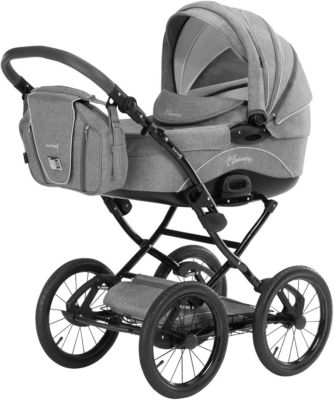 Kombi Kinderwagen Classico mit Wickeltasche & Handw�rmer, hellgrau