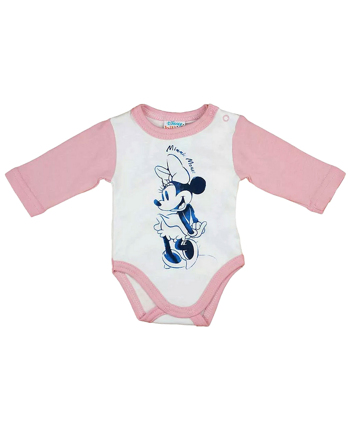 Babybogi Baby Langarmbody Rosa Disney Minnie Maus Retro Style für Mädchen