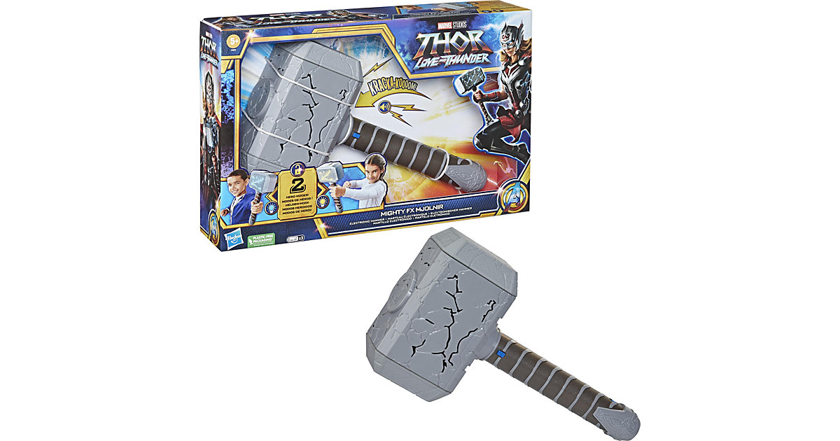 Spielzeug/Kostüme: Hasbro Marvel Studios Thor: Love and Thunder elektronischer Mjölnir Hammer Jungen Kinder
