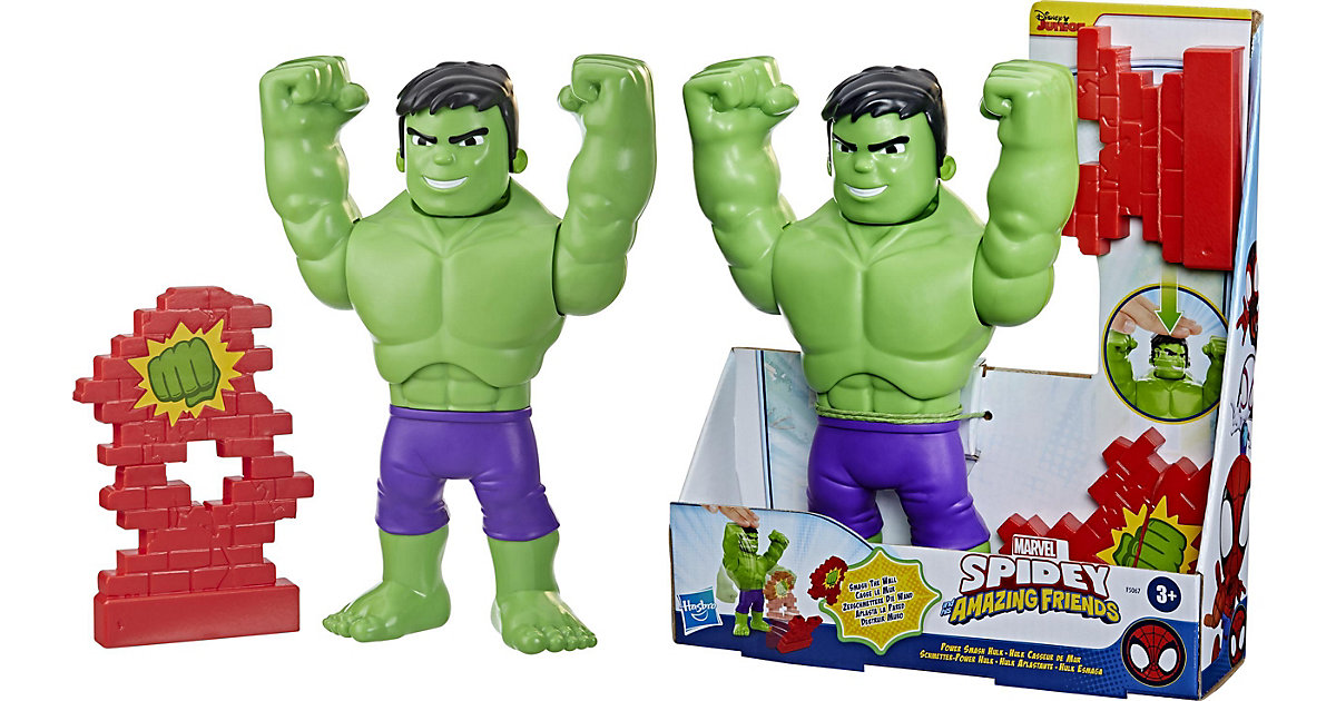 Spielzeug/Sammelfiguren: Hasbro Marvel Spidey and His Amazing Friends Schmetter-Power Hulk