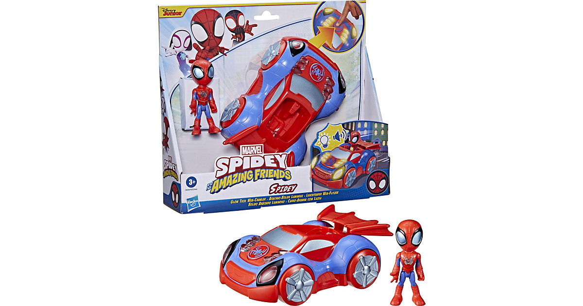 Spielzeug/Sammelfiguren: Hasbro Marvel Spidey and His Amazing Friends Leuchtender Web-Flitzer