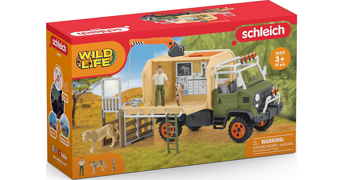 Spielzeug/Sammelfiguren: Schleich Schleich Wild Life 42475 Großer Truck Tierrettung
