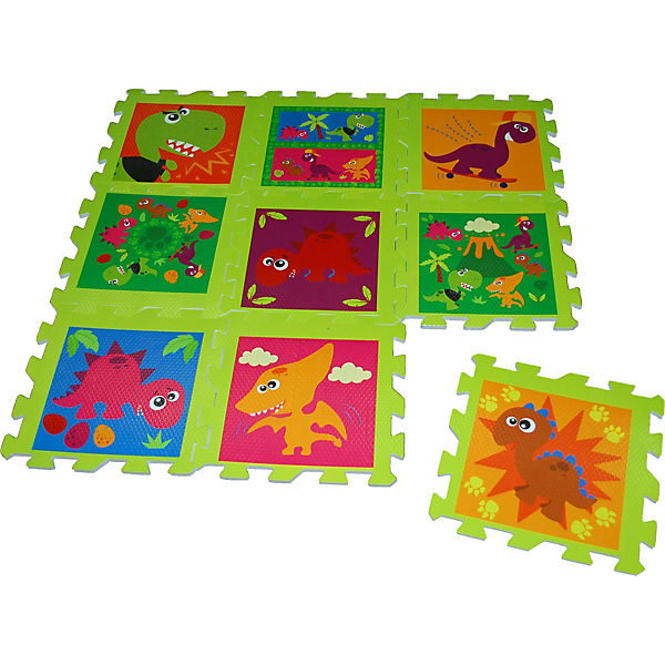 Puzzlematte/Fußbodenpuzzle Crazy Dino, 9 Teile, inkl. Tasche