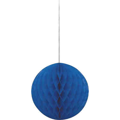 Partydeko Wabenball Blau, 20 cm