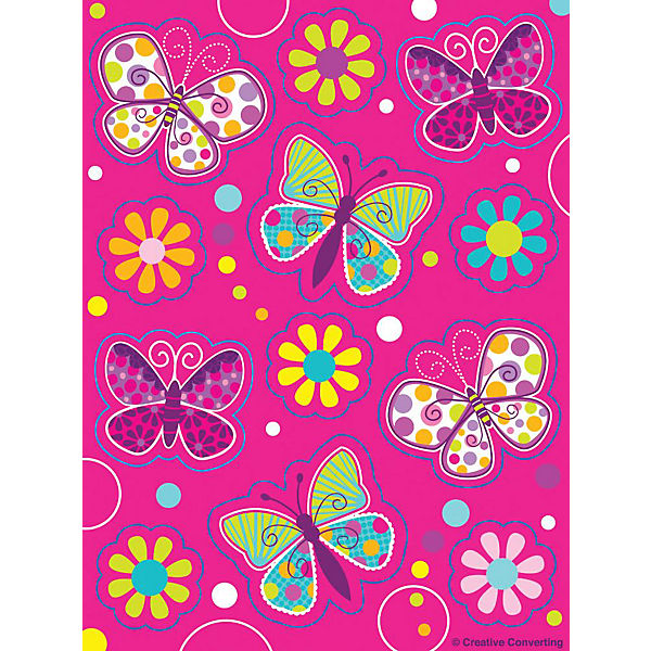 Sticker Pink Schmetterling, 2 Bögen, 11 x 15 cm