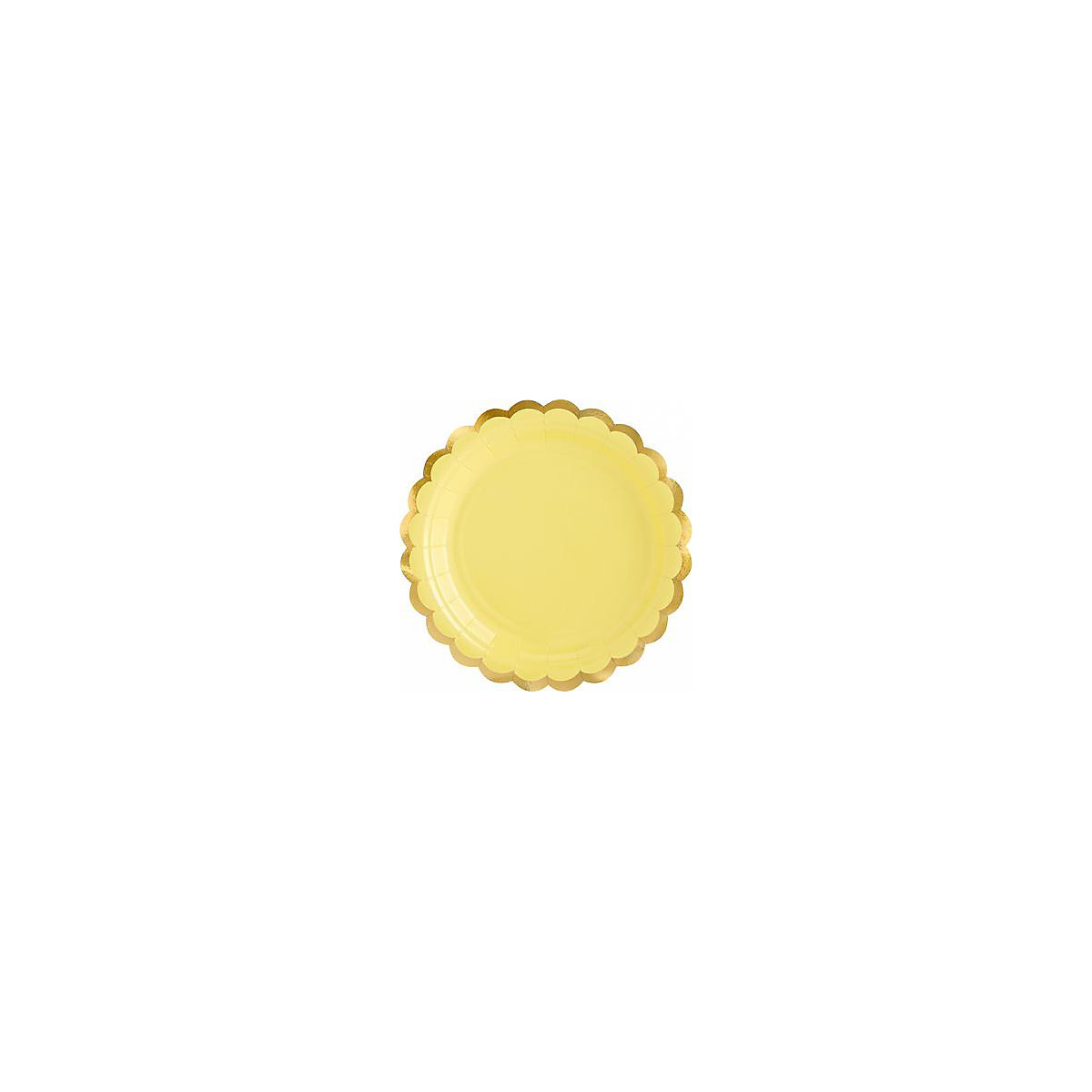 PARTYSTROLCHE® Papp-Partyteller Ø 17 8 cm Pastell gelb 8 Stück folienbeschichtet