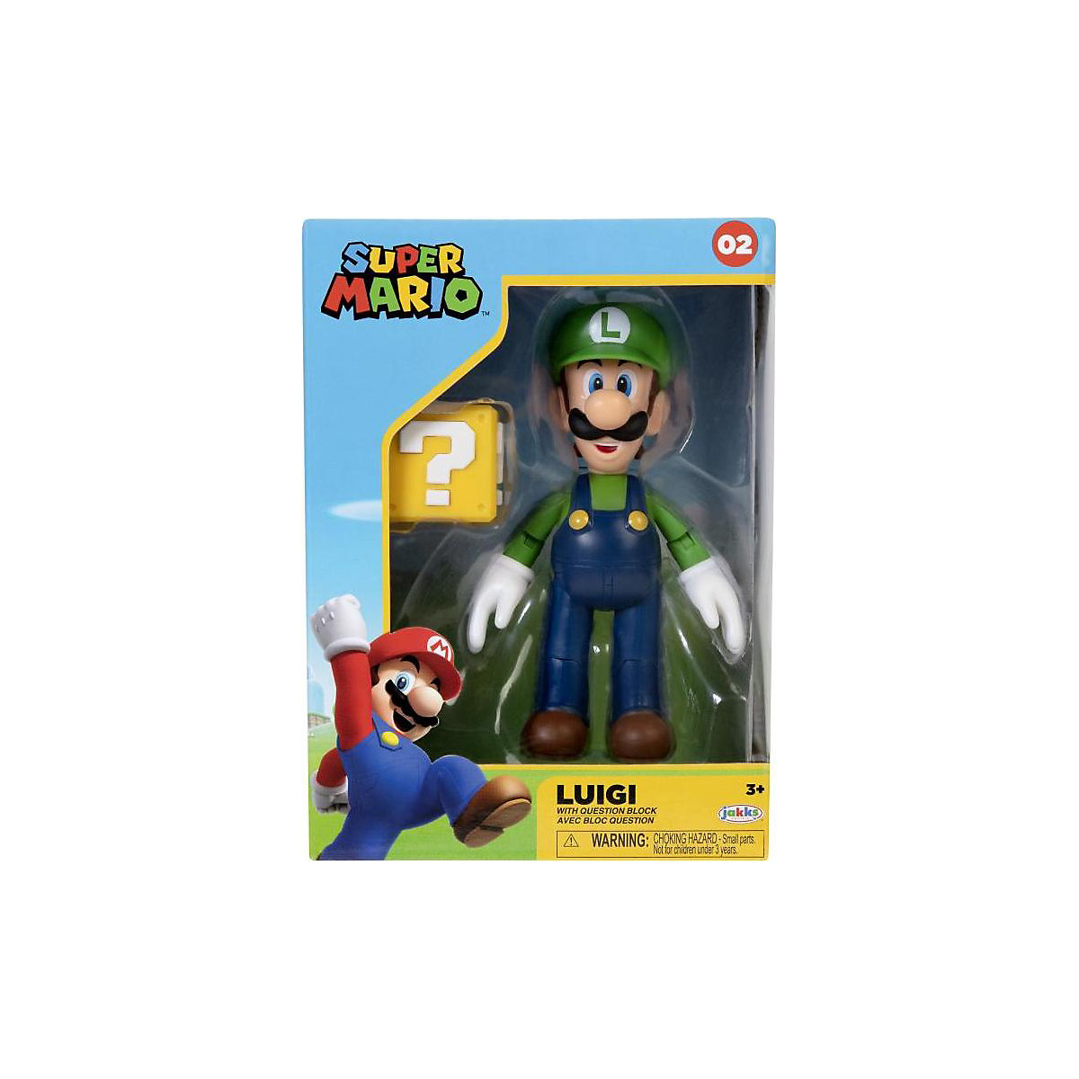Super Mario Figur 02 Luigi with Question Block 10 cm