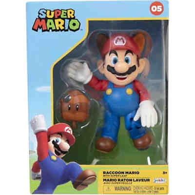 Super Mario Figur Raccoon Mario with Super Leaf, 10 cm