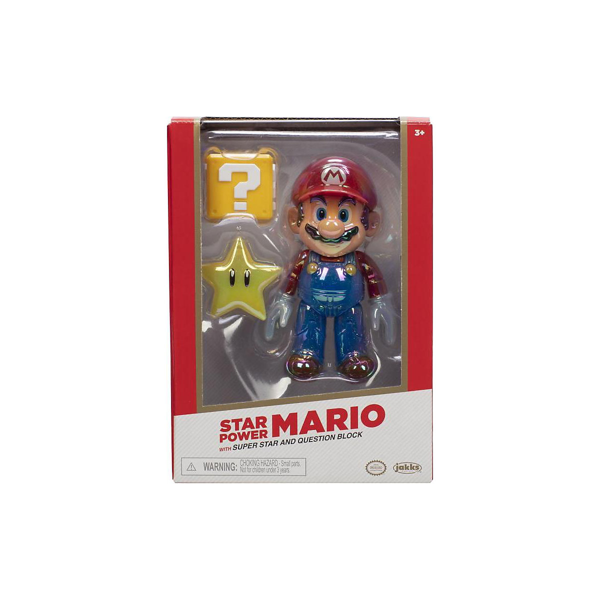 Super Mario Figur Star Power Mario with Super Star & Question Block 10 cm