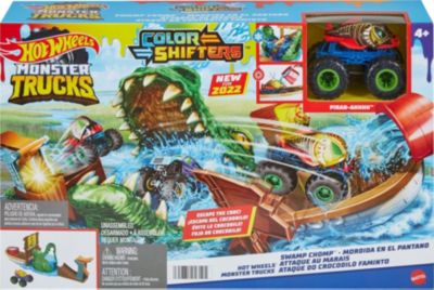 Image of Hot Wheels Monster Trucks Color Shifters Spiel-Set "Sumpf-Attacke", mit Farbwechsel-Auto, mehrfarbig