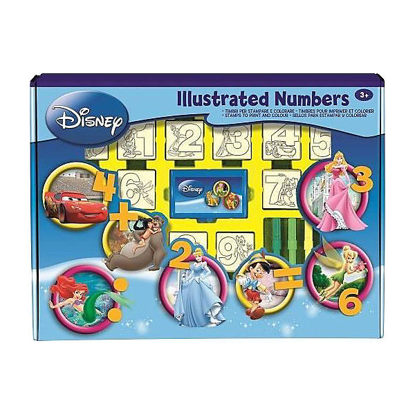 Disneys Zahlen Stempelset mit 7 Holzstempeln