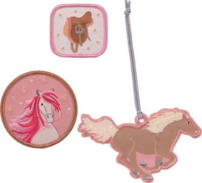 Lässig Patches für Schulranzen & Taschen Horse pink 3 Stück