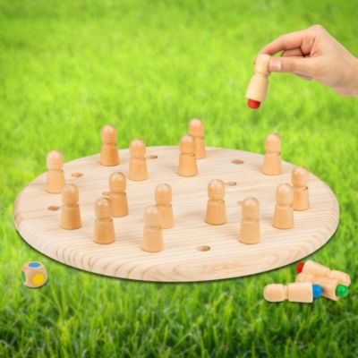 Memory Schach Spiel Aus Holz - Gedächtnisspiel Für Groß & Klein