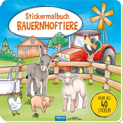 Image of Buch - Trötsch Malbuch Stickermalbuch Bauernhoftiere