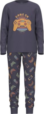 NAME IT Jungen Pyjama Schlafanzug dunkelblau Ninja Größe 122 bis 164 