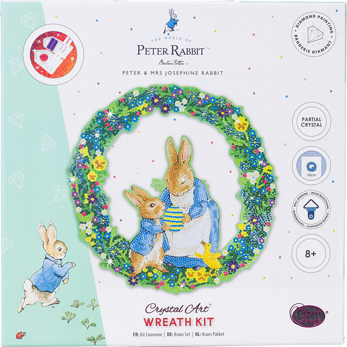 CRAFT Buddy Peter Rabbit Crystal Art Kranz CRAFT Buddy Peter Rabbit Crystal Art Kranz