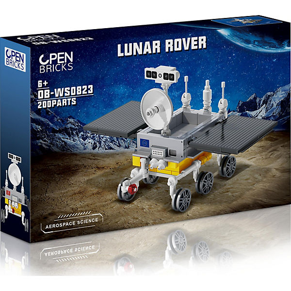 Open Bricks Lunar Rover mit ca. 200 Bausteinen (kompatibel mit Marken-Klemmbauwelten)