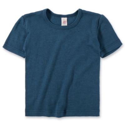 Unterhemd Wolle/Seide blau Gr. 92 Jungen Kleinkinder