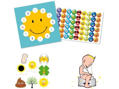 WC Sticker Tiere 9 Farben Smiley als Belohnung! Toilettentrainer Magic Potty 