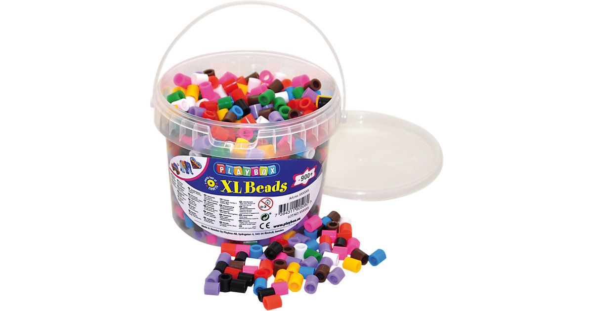 XL-Bügelperlen im Eimer, 10-Farben-Mix, 950 Stück