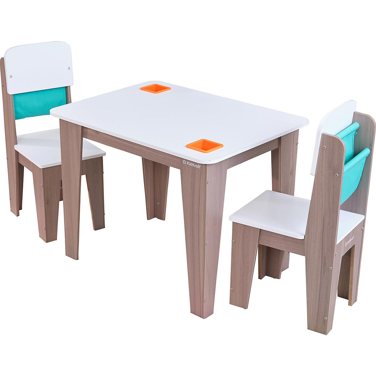 KidKraft Pocket Storage Table & 2 Chair Set Gray Ash