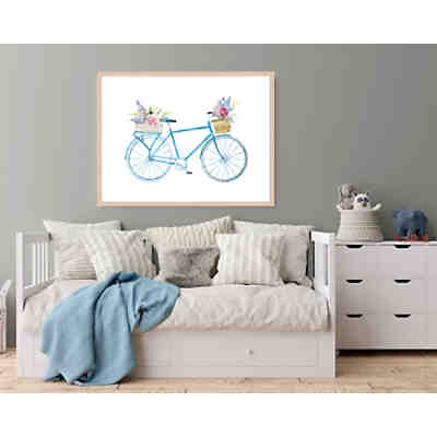 Wandbild Fahrrad mit Blumen