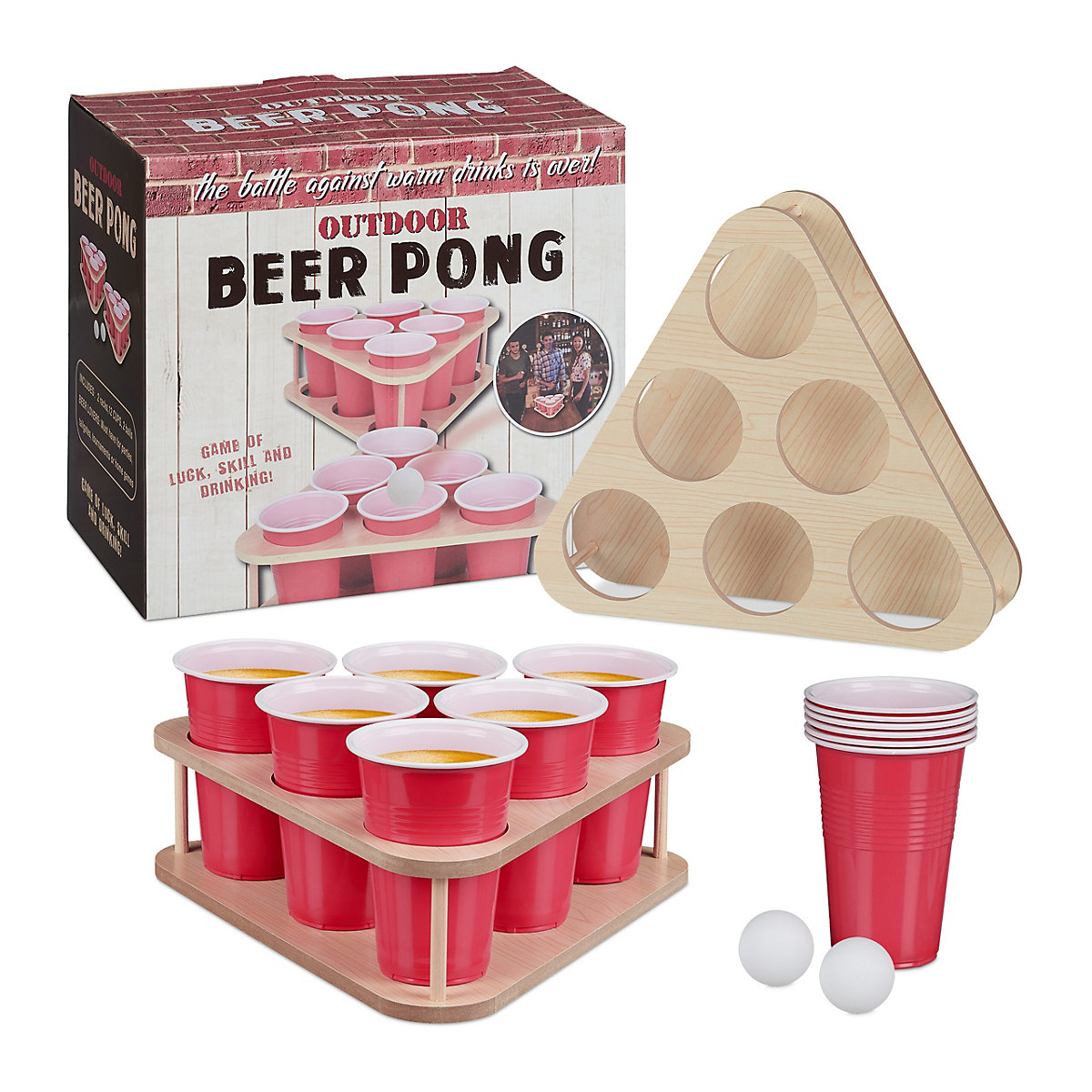 relaxdays Beer Pong Set