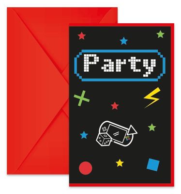 KIDS PARTY WORLD XXL 100 Teile Gamer und Konsolen Party Deko Set 6 Personen
