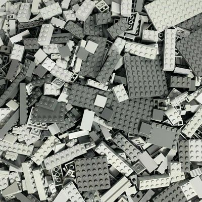 Spielzeug: Lego  Steine Hell/Dunkelgrau gemischt - 50 Stück - Light/Dark bluish grey bricks mix - NEU hellgrau