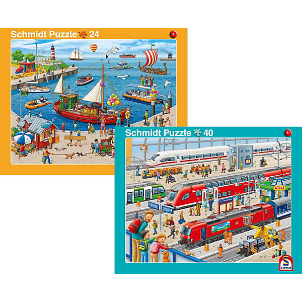 Puzzle - Bahnhof/Hafen (40/24 Teile)