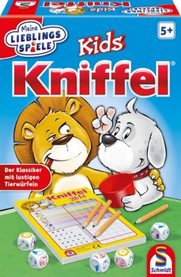 Schmidt Spiele 51245 Kniffel Kids Bring Mich mit Spiel in der Metalldose bunt 