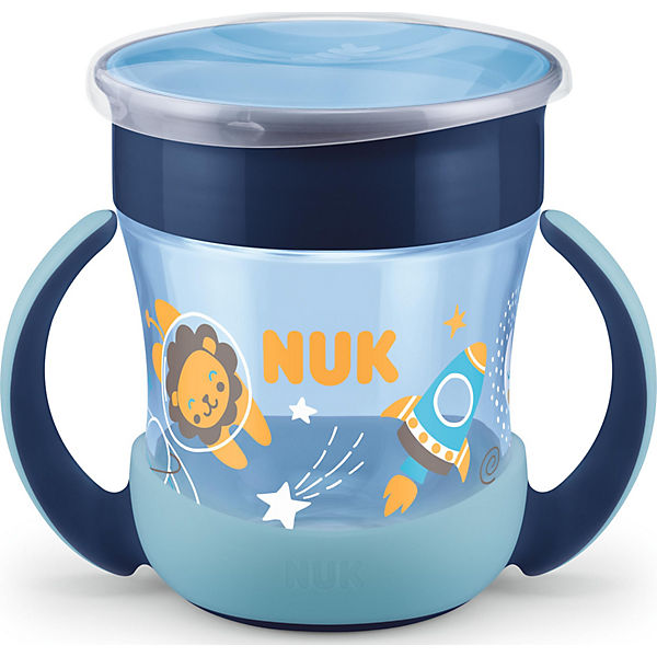 NUK Mini Magic Cup Night, 160ml, einzigartiger Trinkrand, abdichtende Silikonscheibe, ab 6 Monaten, 1 Stück, Blau