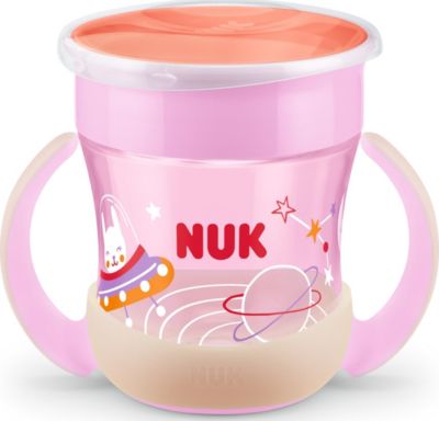 Image of NUK Mini Magic Cup Night, 160ml, einzigartiger Trinkrand, abdichtende Silikonscheibe, ab 6 Monaten, 1 Stück, Rosa pink