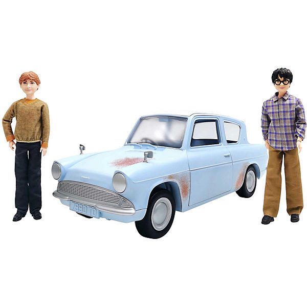 Harry Potter und Ron Weasley im fliegenden Auto, Puppen Set mit Zubehör