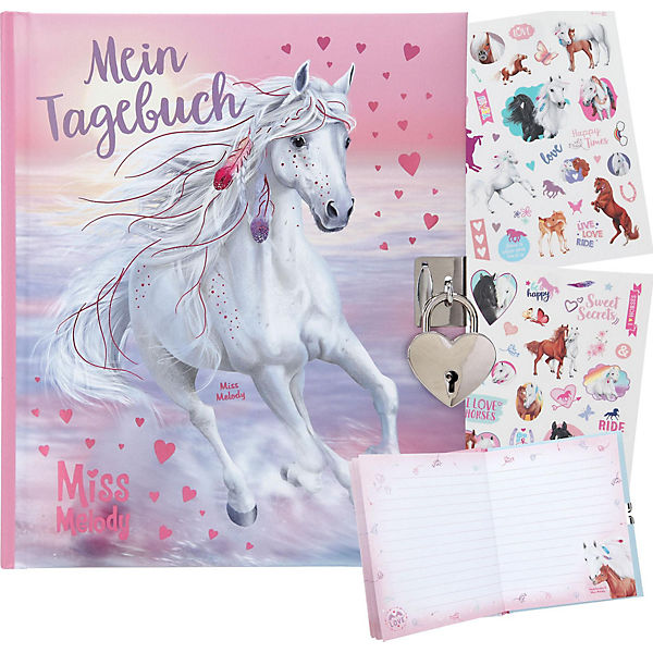 Miss Melody Tagebuch mit Schloss & Stickern Schimmel