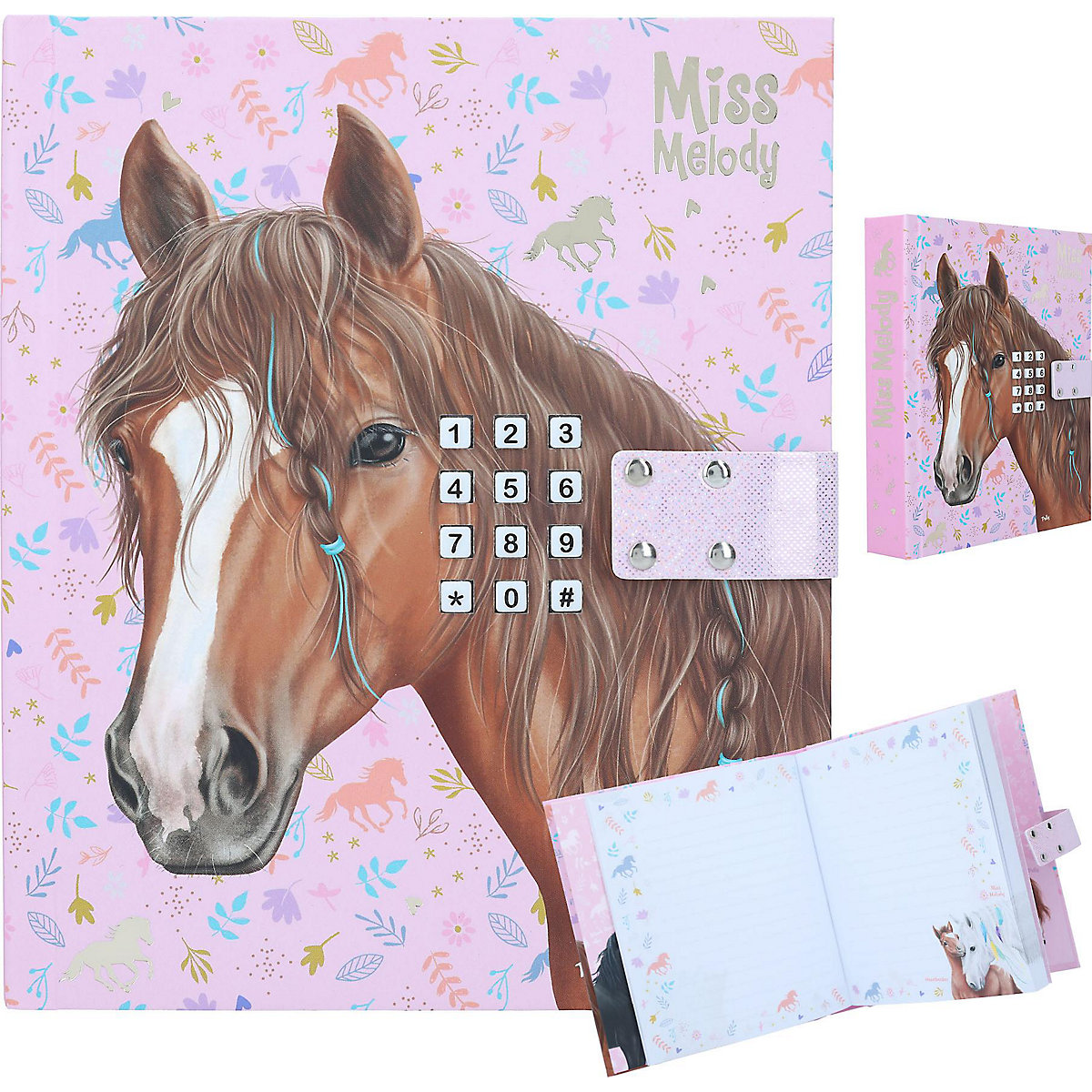 Miss Melody Geheimcode Tagebuch mit Sound Pferd braun
