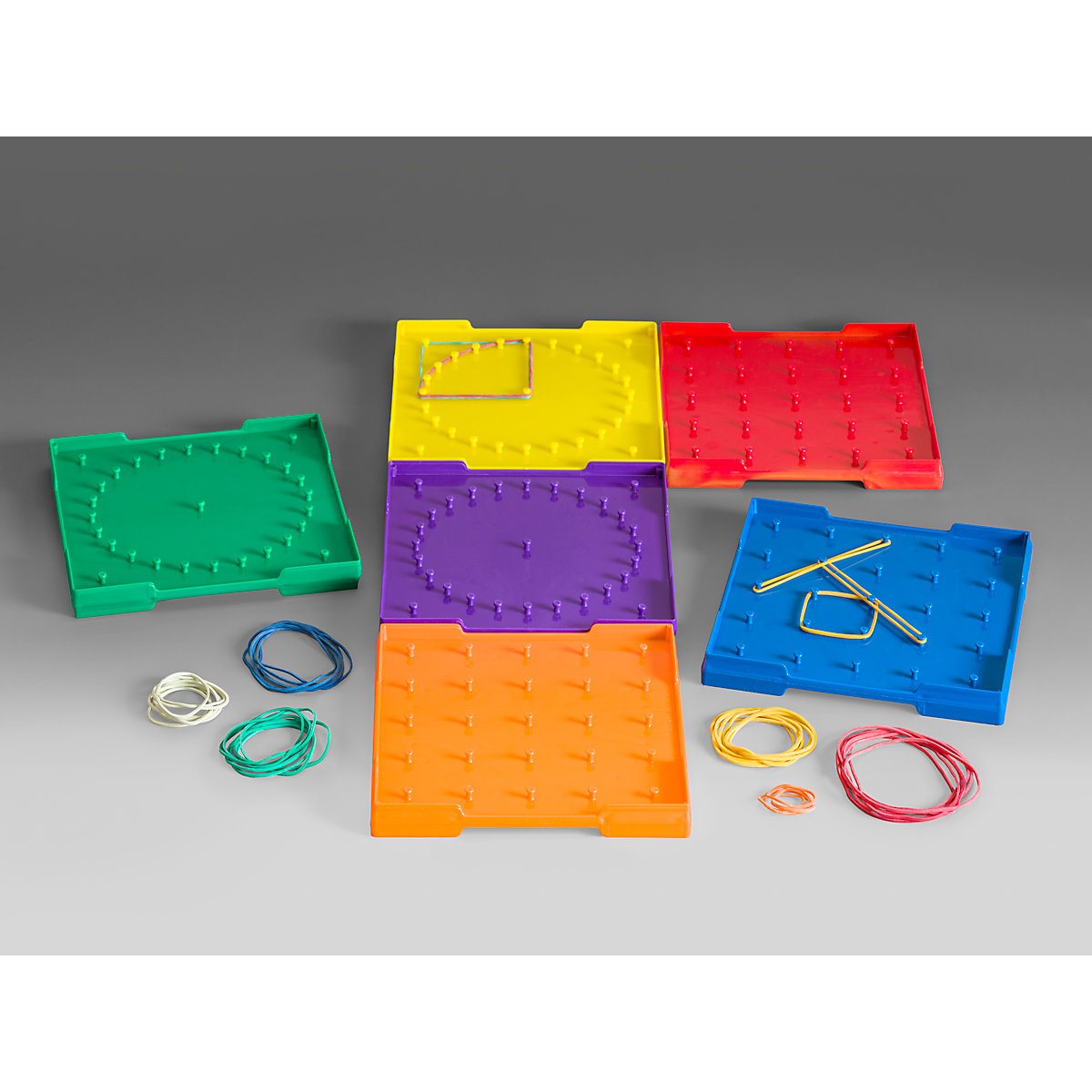 Wissner® aktiv lernen Geometriebretter klein doppelseitig in 6 Farben (6 Stück)
