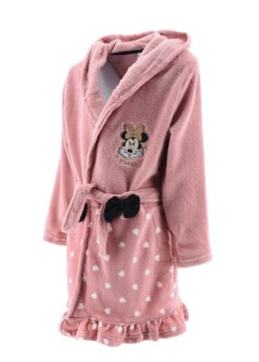 Disney Minnie Maus Baby-Mädchen Bademantel mit Kapuze und passenden Hausschuhen 