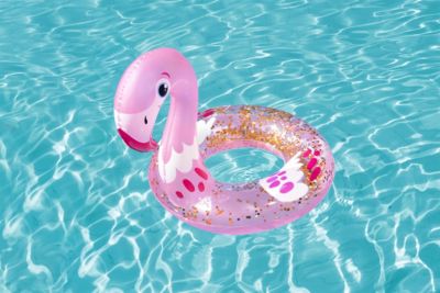 Glitzernder Schwimmring mit Tierkopf, sortiert, 56 cm x 45 x 47 cm