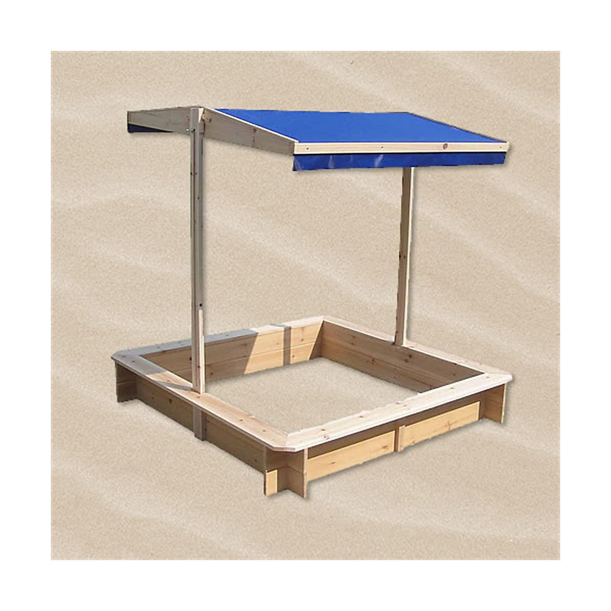Mucola Sandkasten Sandbox Sandkiste Spielhaus aus Holz mit verstellbaren Dach in Blau