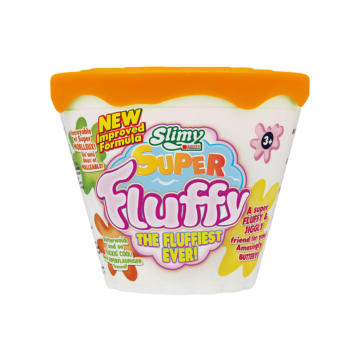 SLIMY® Super Fluffy 100g Spielmasse im Becher der flaumigste Original Slimy Slime lustig duftende Schleim Knete für Kinder
