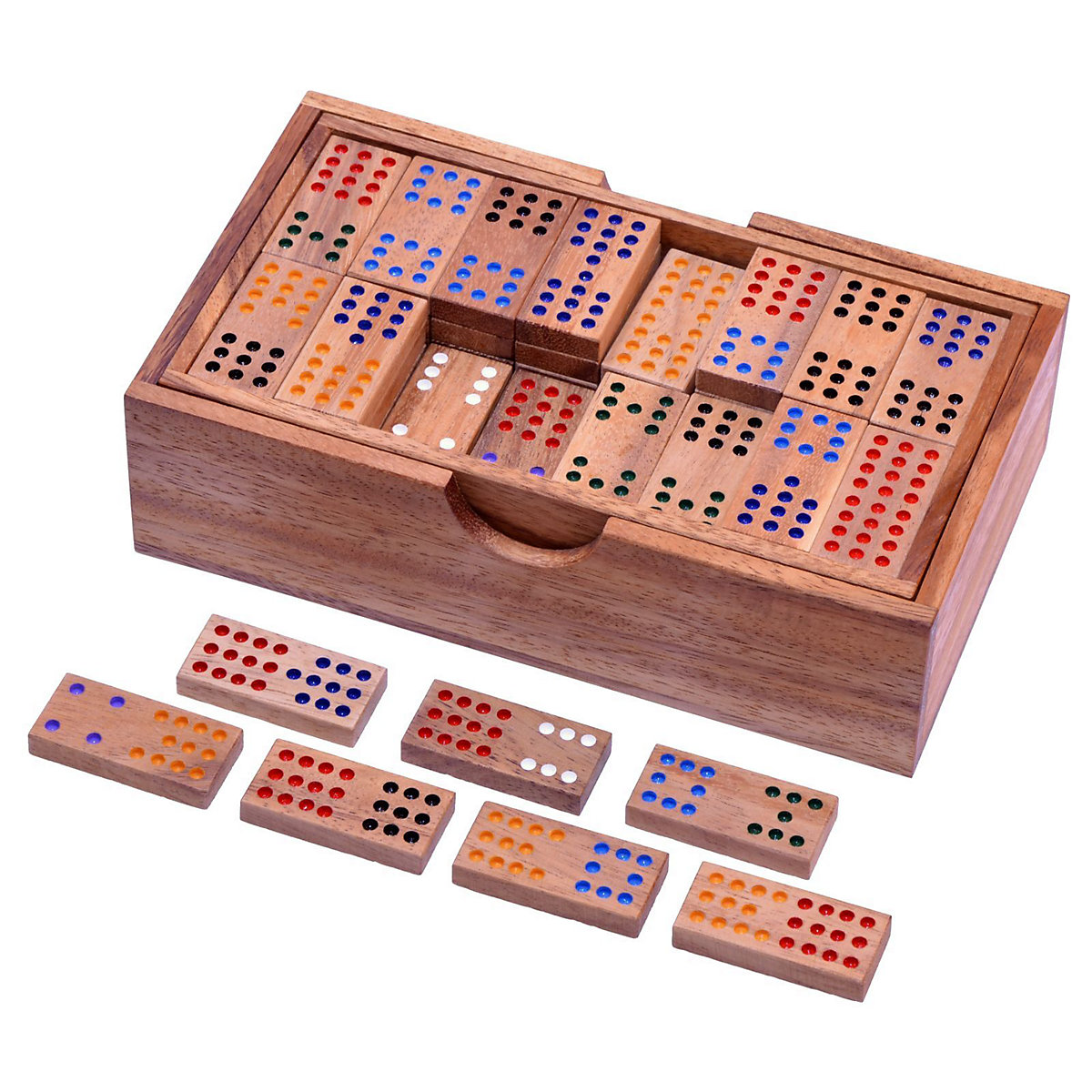 LOGOPLAY Domino Doppel 12 für 2 bis 6 Spieler Gesellschaftsspiel mit 91 Spielsteinen