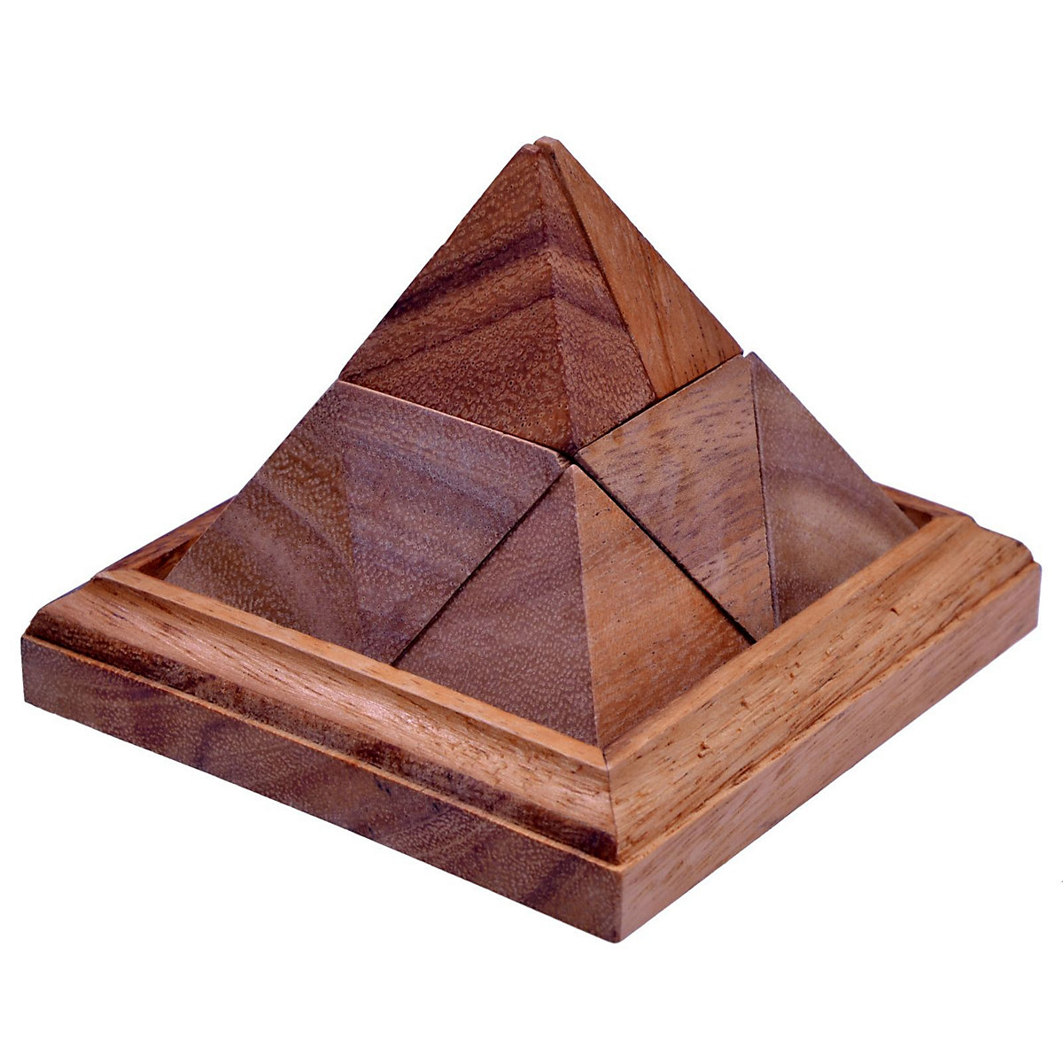 LOGOPLAY Spitze Pyramide 3D Puzzle Knobelspiel auf einem Holzrahmen